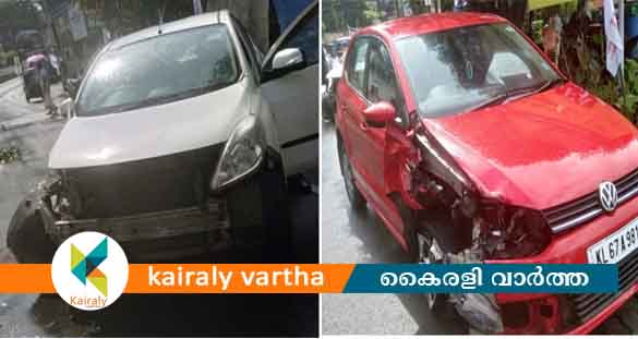 കോട്ടയത്ത് കാറുകൾ കൂട്ടിയിടിച്ച് അപകടം; സ്ത്രീക്ക് പരിക്ക്