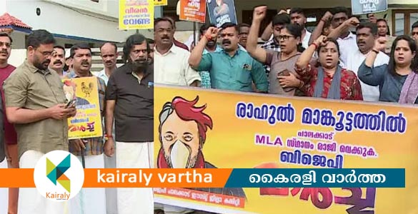 രാഹുല്‍ മാങ്കൂട്ടത്തില്‍ പാലക്കാട് വരുന്നതില്‍ പ്രതിഷേധം; കാലുകുത്തിക്കില്ലെന്ന് ബിജെപി, അറസ്റ്റ്