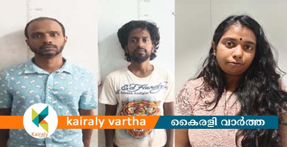 വൈക്കത്ത് ഹാഷിഷ് ഓയിലും എംഡിഎംഎയുമായി യുവതി ഉൾപ്പെടെ 3 പേർ പിടിയിൽ