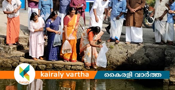 കുമരകം ചന്തക്കടവില്‍ കരിമീന്‍ കുഞ്ഞുങ്ങളെ നിക്ഷേപിച്ചു