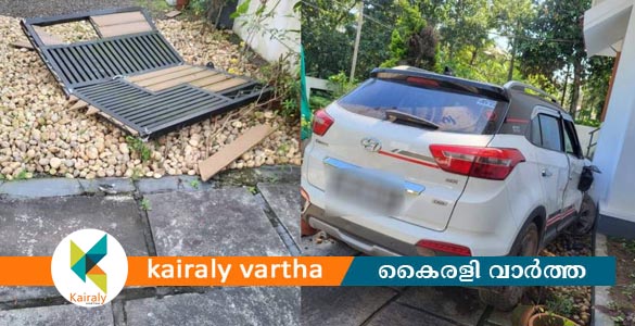 കോട്ടയത്ത് വയോധിക ഒറ്റയ്ക്ക് താമസിക്കുന്ന വീട്ടിലേക്ക് മദ്യലഹരിയിൽ കാറിടിച്ച് കയറ്റി