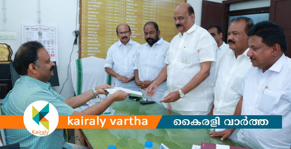 പാലായിലെ യുഡിഎഫ് സ്ഥാനാർത്ഥി മാണി സി കാപ്പൻ നാമനിർദേശ പത്രിക സമർപ്പിച്ചു