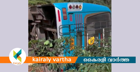മുണ്ടക്കയത്ത് സ്വകാര്യ ബസ് മറിഞ്ഞ് അപകടം; ഡ്രൈവര്&zwj;ക്ക് പരിക്ക്